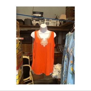 Orange Tanktop with White Design